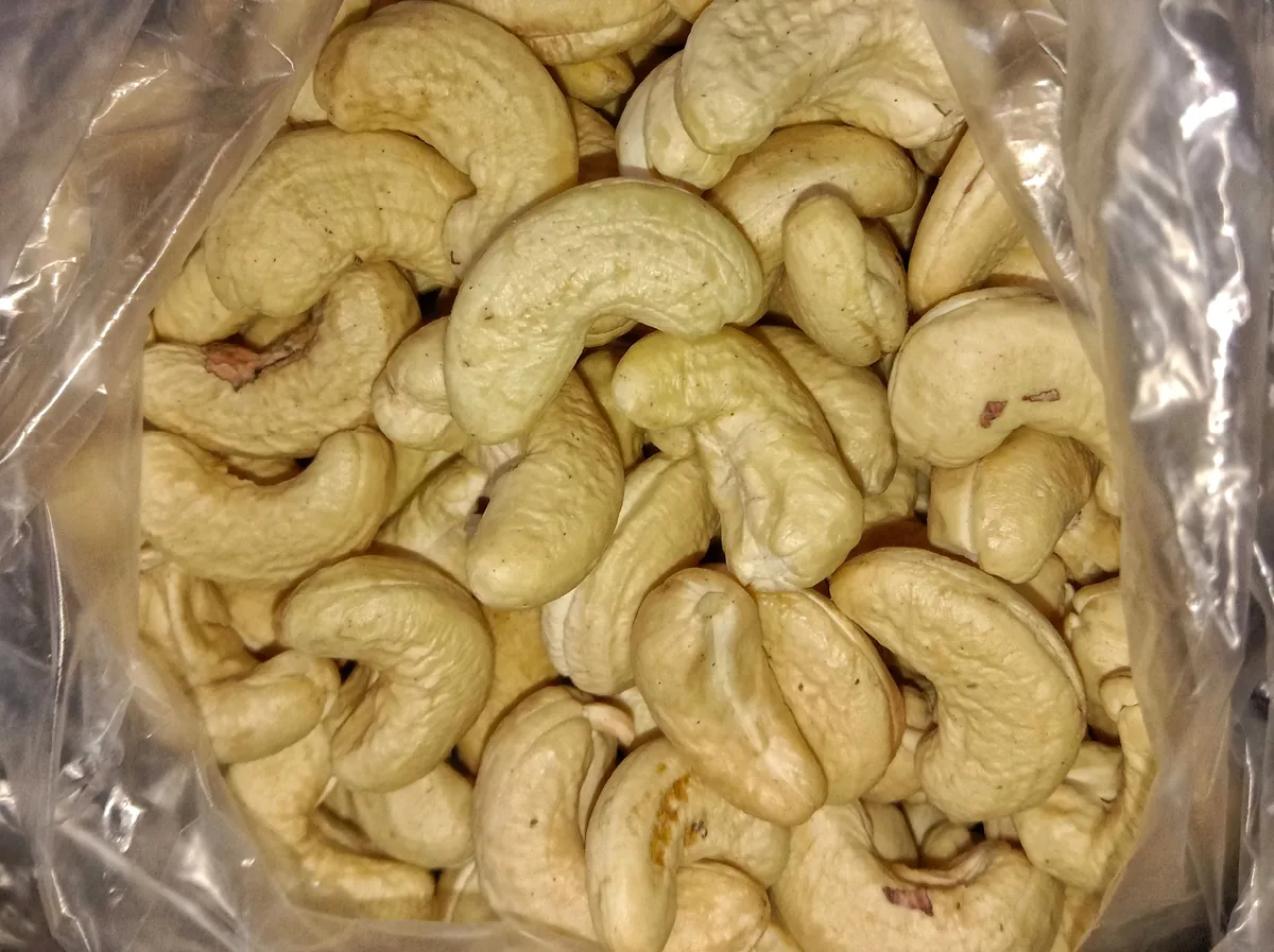 A pile of cashew nuts, which are rich in dietary minerals such as copper, zinc, magnesium and iron